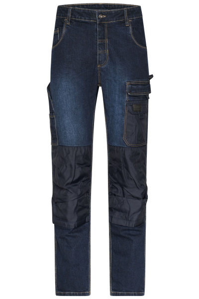 James & Nicholson, Workwear Stretch-Jeans, blue-denim
