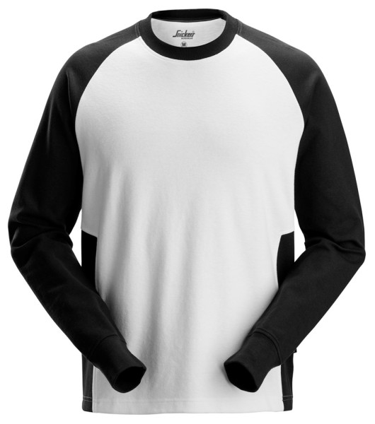 Snickers 2840, Zweifarbiges Sweatshirt, white/black