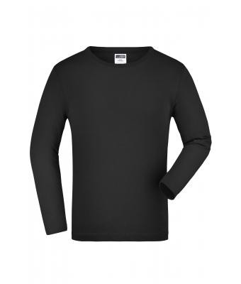 James & Nicholson, Junior Shirt Long-Sleeved Medium, black