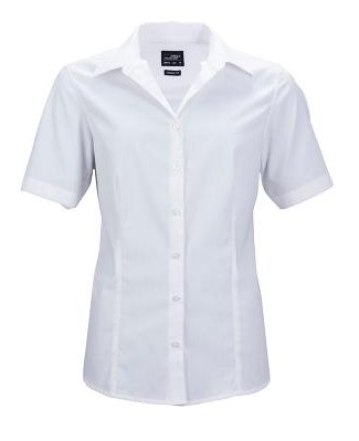 James & Nicholson, Ladies' Business Shirt Short-Sleeved, white