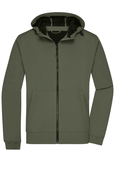 James & Nicholson, Men's Hooded Softshell Jacket, olive/camouflage