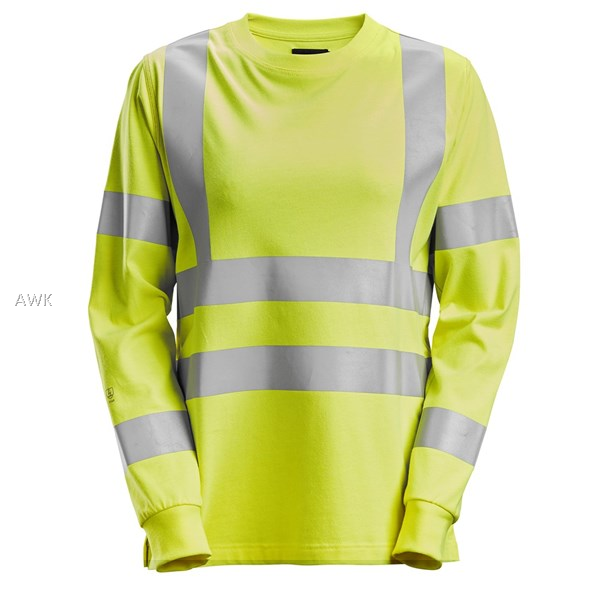 Snickers 2476, ProtecWork, Multinorm Damen-Warnschutz-Langarm-Shirt, high vis yellow