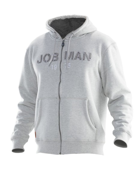 Jobman, Vintage Hoodie gefüttert mit Jobman-Logo, hellgrau/dunkelgrau