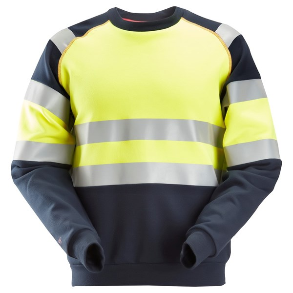 Snickers 2869, ProtecWork, Multinorm Warnschutz Sweatshirt, navy/high vis yellow