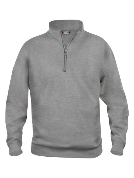 Clique, Sweatshirt Basic Half Zip, grau meliert