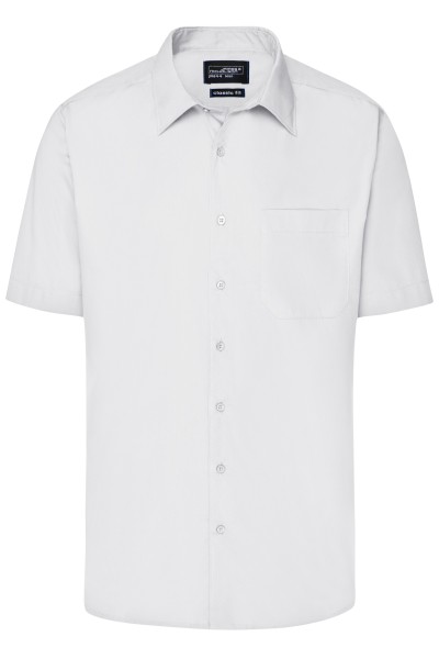 James & Nicholson, Men's Business Shirt Short-Sleeved, white