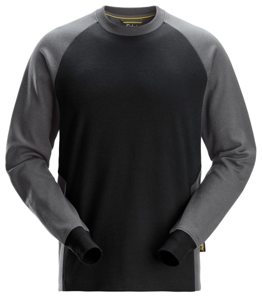 Snickers 2840, Zweifarbiges Sweatshirt, black/steel grey