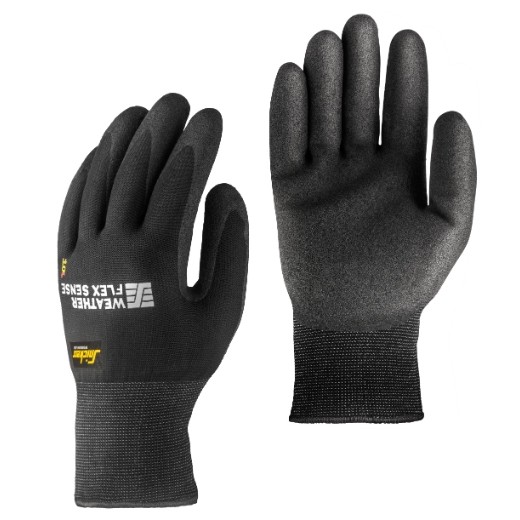 Snickers 9319, Wetter Flex Sense Handschuhe, black/black