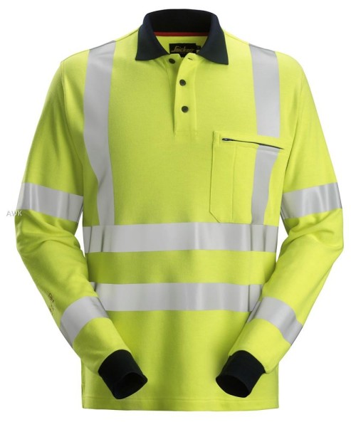 Snickers 2661, ProtecWork, Multinorm Warnschutz Langarm-Poloshirt, high vis yellow/navy