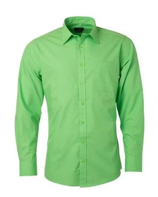 James & Nicholson, Men's Shirt Longsleeve Poplin, lime-green