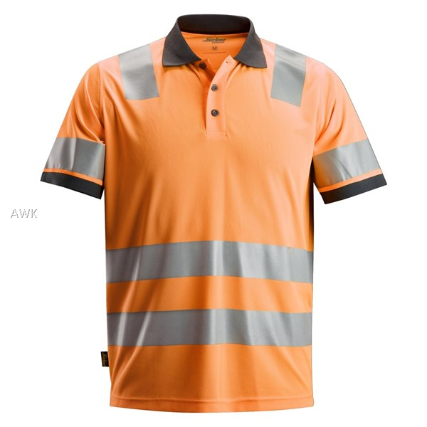 Snickers 2730, Warnschutz Poloshirt, high vis orange