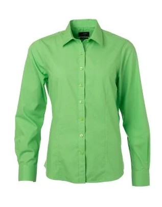 James & Nicholson, Ladies' Shirt Longsleeve Poplin, lime-green