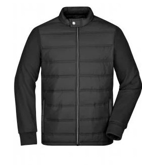 James & Nicholson, Men's Hybrid Sweat Jacket, black
