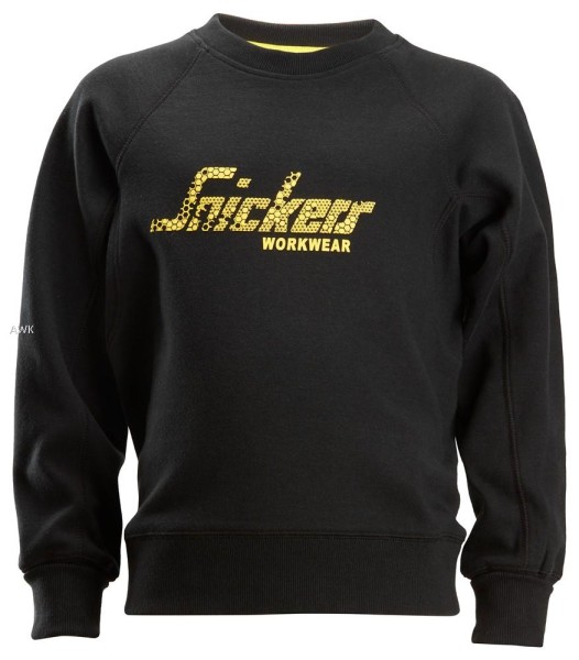 Snickers 7509, Junior Sweatshirt mit Logoprint, black