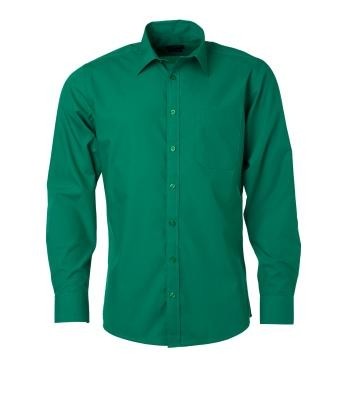 James & Nicholson, Men's Shirt Longsleeve Poplin, irish-green