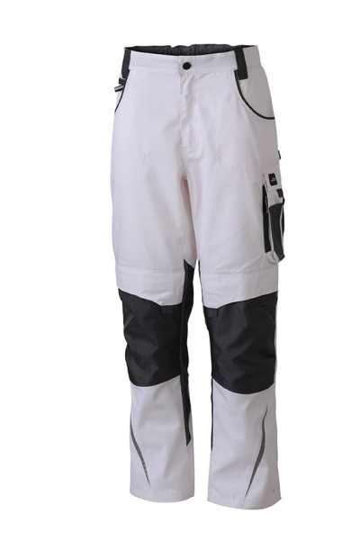 James & Nicholson, Workwear Pants - STRONG -, white/carbon