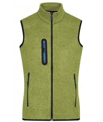 James & Nicholson, Men's Knitted Fleece Vest, kiwi-melange/royal