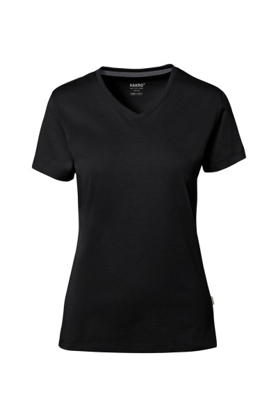 HAKRO, COTTON TEC® Damen V-Shirt, schwarz
