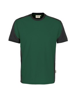 HAKRO, T-Shirt Contrast MIKRALINAR®, tanne/anthrazit