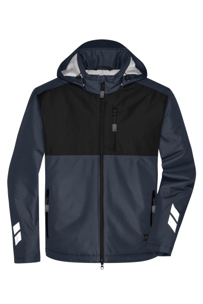 James & Nicholson, Padded Hardshell Workwear Jacket, navy/carbon