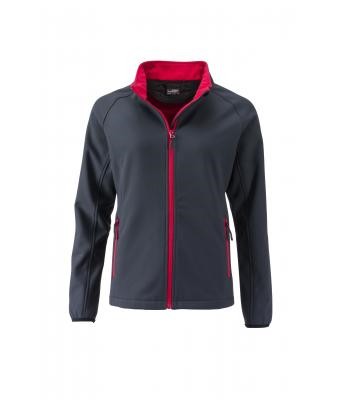 James & Nicholson, Ladies' Promo Softshell Jacket, iron-grey/red