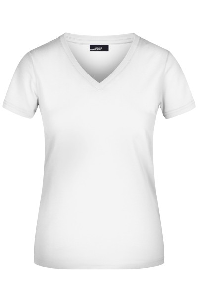 James & Nicholson, Ladies' V-T-Shirt, white