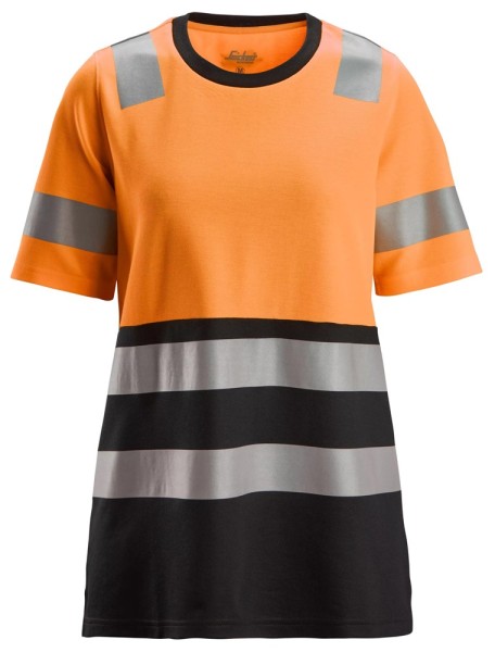 2573 High-VIS, Damen-T-Shirt, Warnschutzklasse 1, high vis orange/black