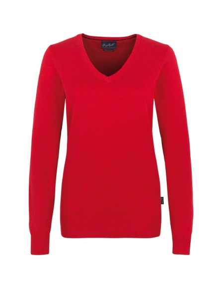 HAKRO, Damen V-Pullover Premium-Baumwolle, rot