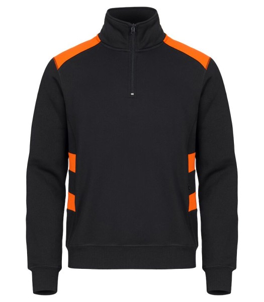 Clique, Sweatshirt Ambition Half Zip, schwarz/orange