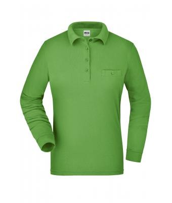 James & Nicholson, Ladies' Workwear Polo Pocket Longsleeve, lime-green