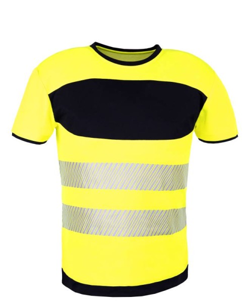 Korntex® - EOS - Hi-Vis T-Shirt mit schwarzer Brustpartie - Signal-Gelb/Schwarz
