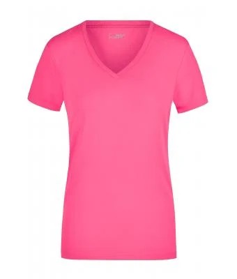 James & Nicholson, Ladies' Stretch V-T-Shirt, pink