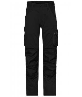 James & Nicholson, Workwear Stretch-Pants Slim Line, black/black