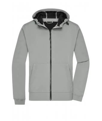 James & Nicholson, Men's Hooded Softshell Jacket, light-grey/black