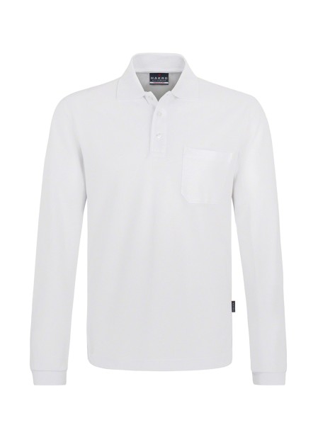 HAKRO, Longsleeve-Pocket-Poloshirt Top, weiß