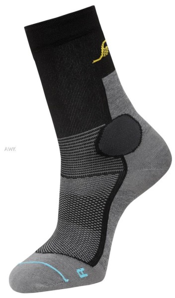 Snickers 9217, LiteWork, 37.5® Socken, grey melange/black