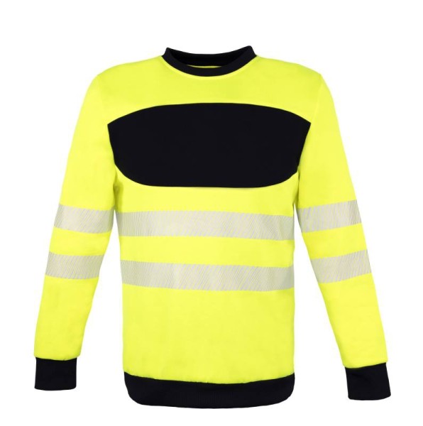 Korntex® - EOS - Hi-Vis Sweatshirt mit schwarzer Brustpartie - Signal-Gelb/Schwarz