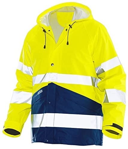 Jobman, Hi-Vis Regenjacke, 80 cm, gelb/dunkelblau