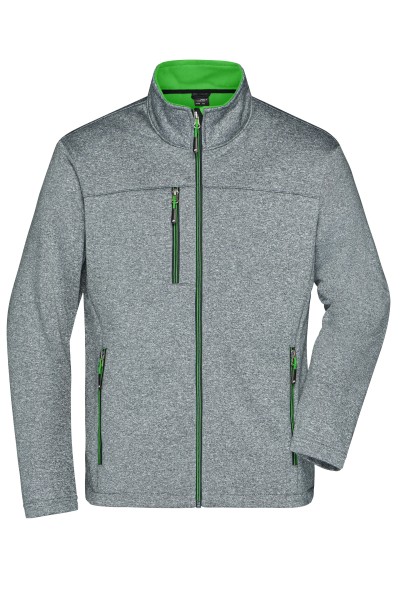 James & Nicholson, Men's Softshell Jacket, dark-melange/green