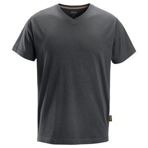Snickers 2512, Klassisches Baumwoll T-Shirt mit V-Ausschnitt, steel grey