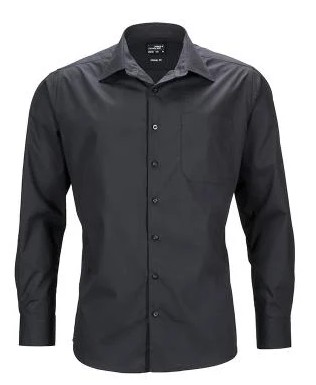 James & Nicholson, Men's Business Shirt Long-Sleeved, black