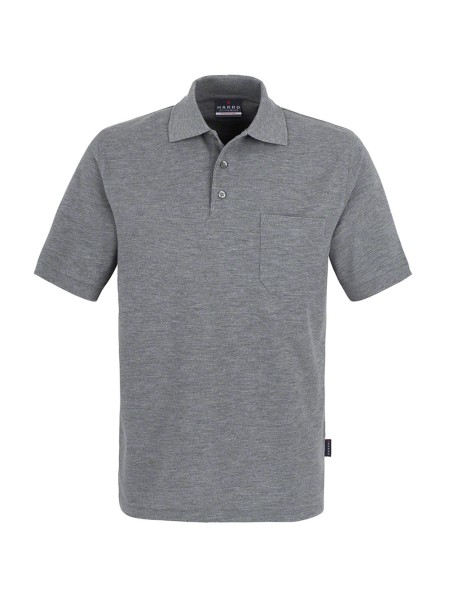 HAKRO, Pocket-Poloshirt Top, grau meliert