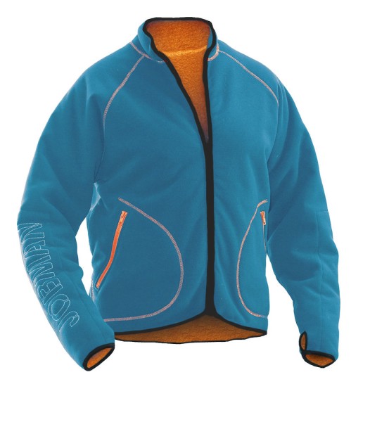 Jobman, Fleece Jacke reversible, blau/orange