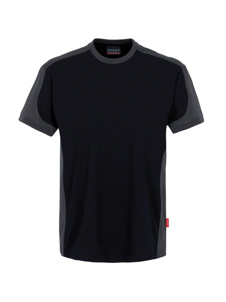 HAKRO, T-Shirt Contrast MIKRALINAR®, schwarz/anthrazit