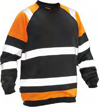 Jobman, Hi-Vis Sweatshirt "Technical", schwarz/orange