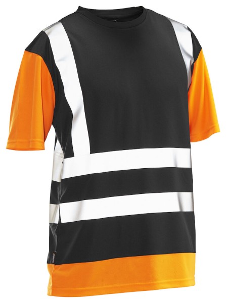 Jobman, Hi-Vis T-Shirt "Technical", schwarz/orange