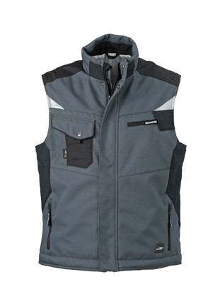 James & Nicholson, Craftsmen Softshell Vest - STRONG -, carbon/black