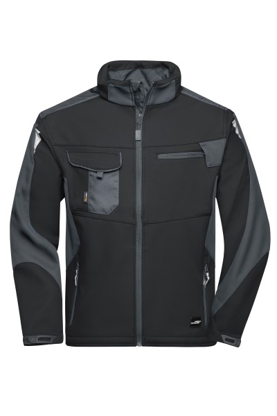 James & Nicholson, Workwear Softshell Jacket - STRONG -, black/carbon