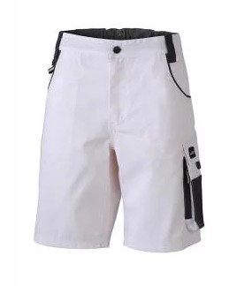 James & Nicholson, Workwear Bermudas - STRONG -, white/carbon