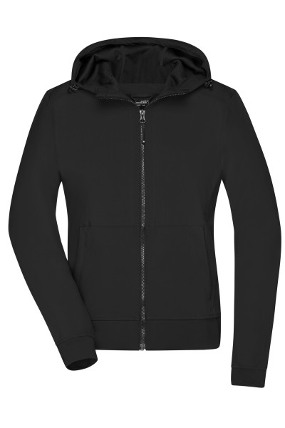 James & Nicholson, Ladies' Hooded Softshell Jacket, black/black